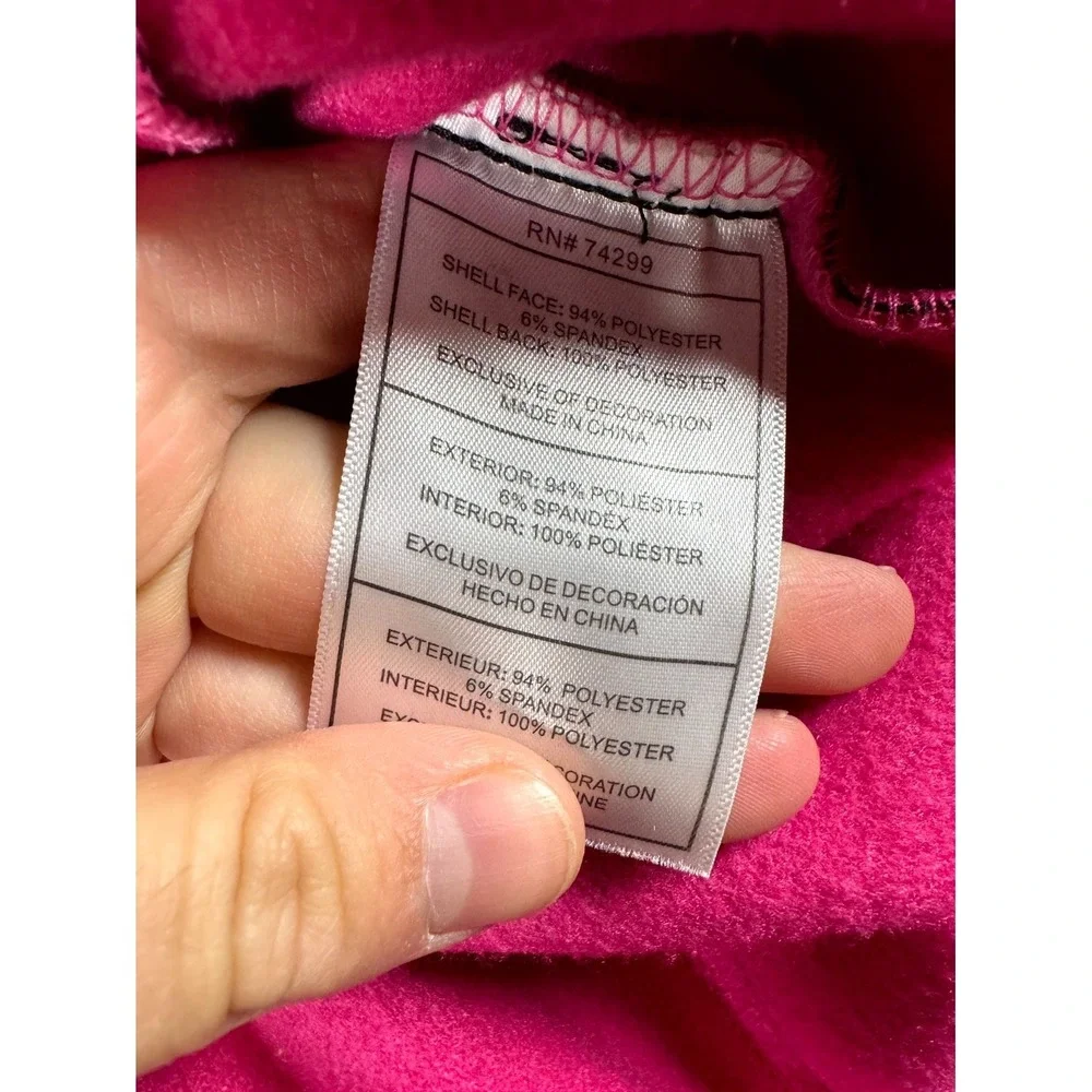 Reebok Softshell Jacket Womens 2XL Black Pink Fleece Lined Performance Full Zip - Picture 5 of 7